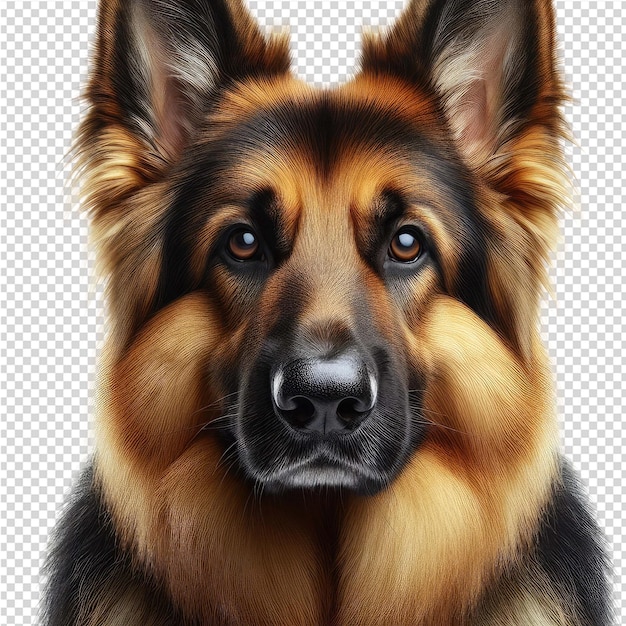 PSD un dessin d'un chien avec un nez noir et un visage brun et noir