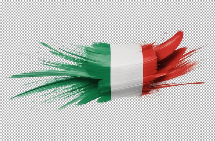 PSD dessin de coup de pinceau de couleur du drapeau de l'italie