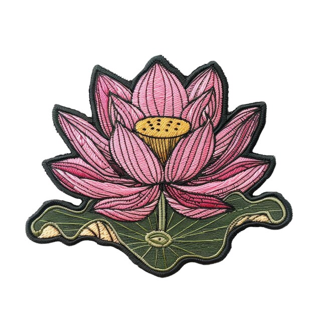 PSD un dessin d'une fleur de lotus avec un centre jaune