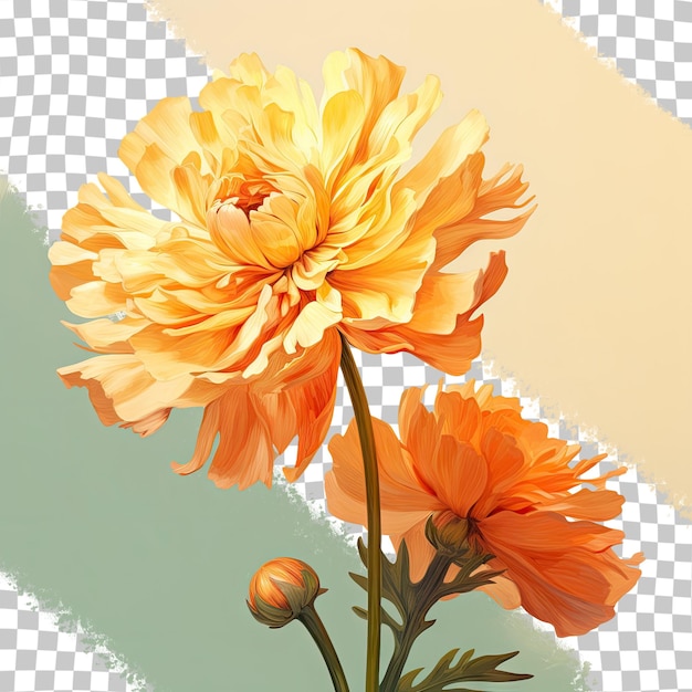 PSD un dessin d'une fleur avec le mot « fleurs » dessus.