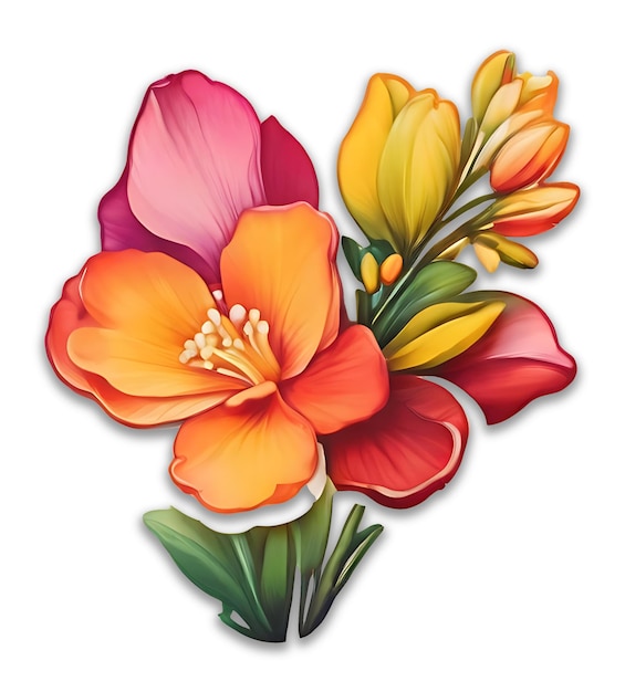 PSD le dessin floral de freesia