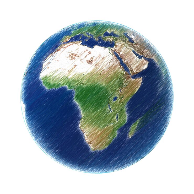 PSD dessin de fond transparent isolé de la terre