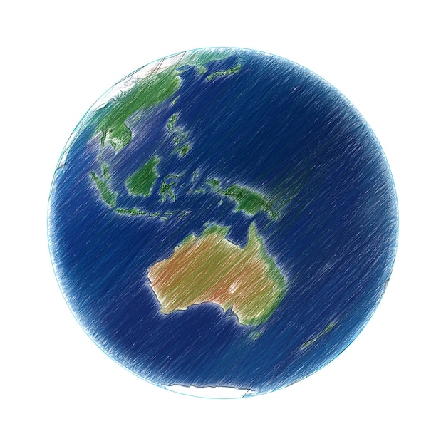 Dessin de fond transparent isolé de la terre