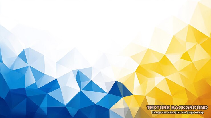 PSD dessin géométrique abstrait moderne en jaune et bleu