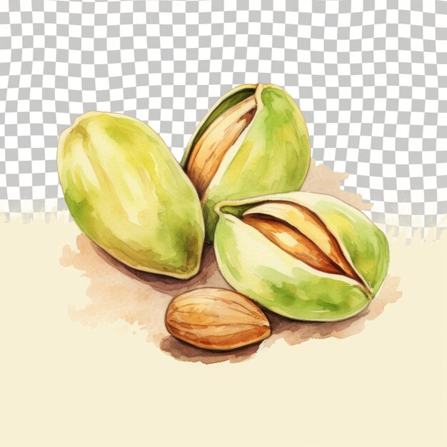 PSD un dessin d'un groupe d'amandes vertes