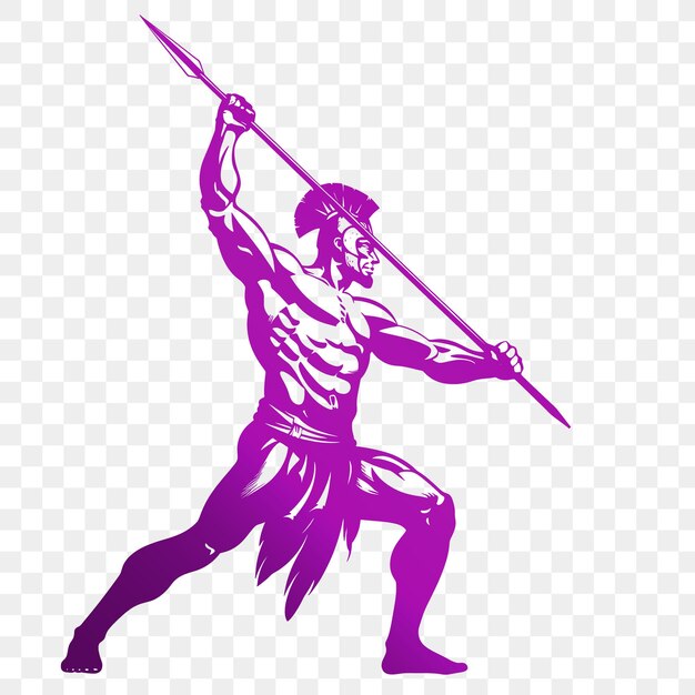 PSD un dessin d'un guerrier avec une épée et une épée