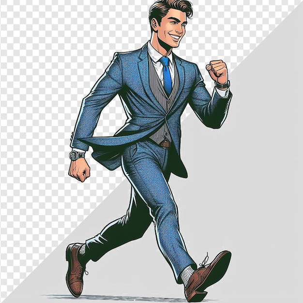 PSD un dessin d'un homme dans un costume avec une cravate dessus