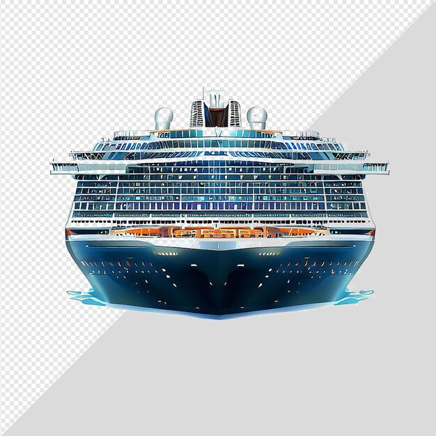 PSD dessin hyperréaliste illustration voilier bateau oceanliner isolé icône de fond transparente