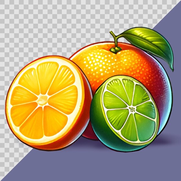 PSD le dessin d'illustration orange et lime.