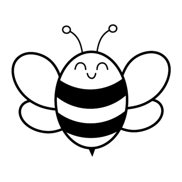 Un dessin de ligne d'une abeille