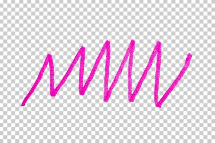PSD dessin de ligne en zigzag rose