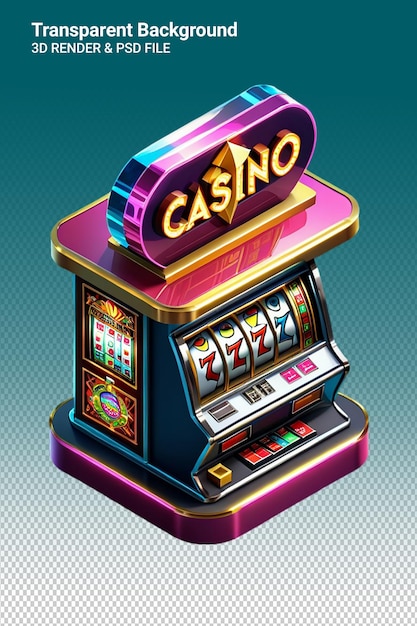 PSD un dessin d'une machine de casino avec le mot casino dessus