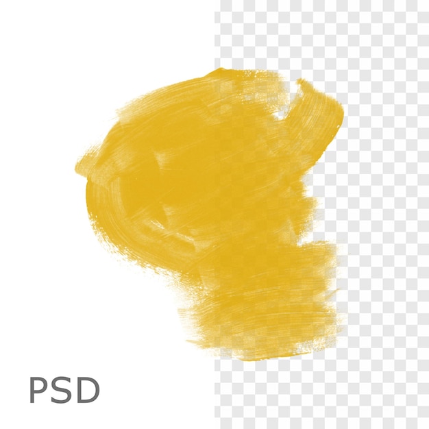 PSD dessin à la main au pinceau de couleur jaune