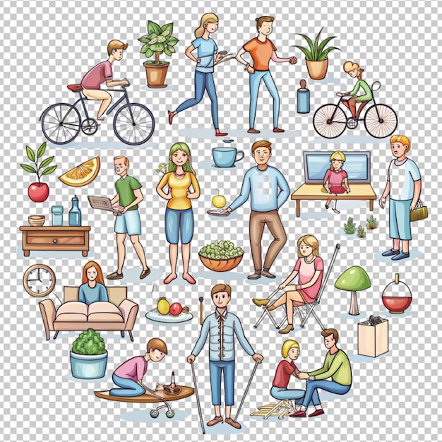 dessin à la main de l'illustration du concept de style de vie