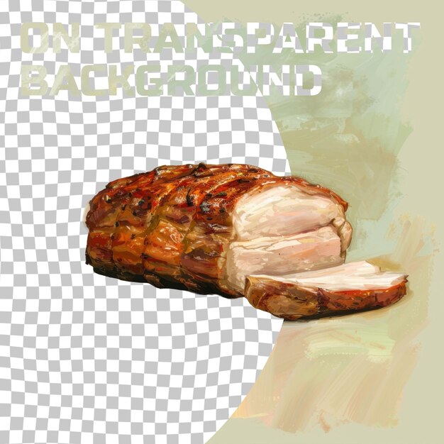 PSD un dessin d'un morceau de viande avec les mots nourrissant dessus