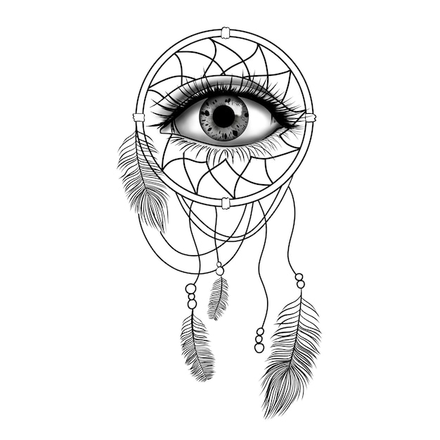 un dessin d'un œil de femme avec un timbre de tatouage de longs cils