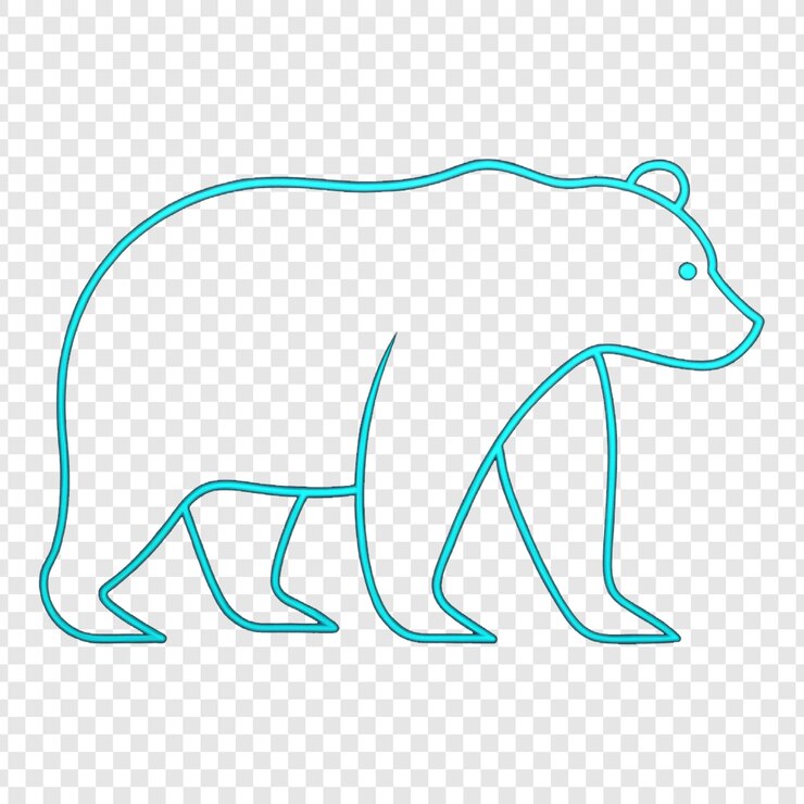 PSD un dessin d'un ours sur un fond transparent