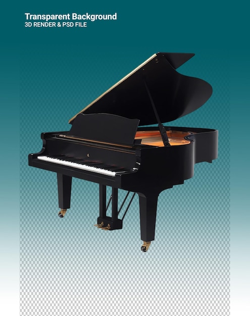 PSD un dessin d'un piano avec des touches de piano noir