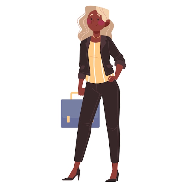 Dessin plat femme personnage isolé