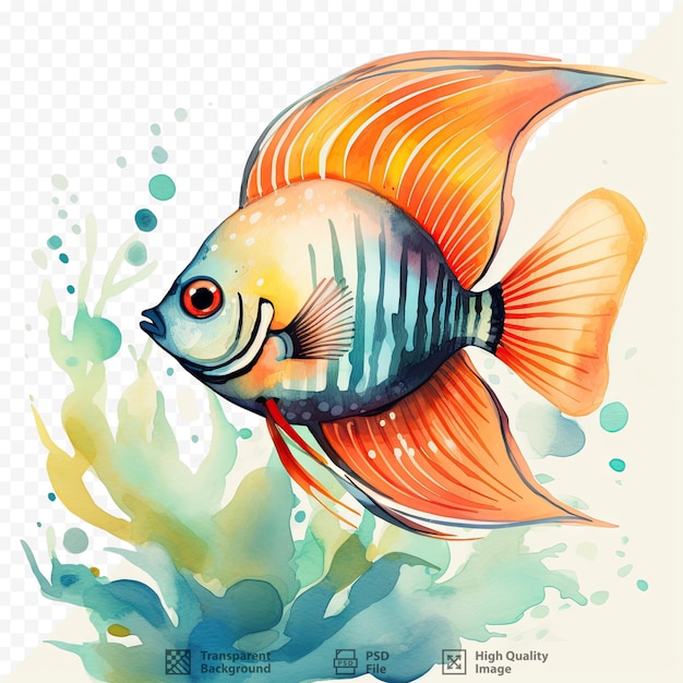 PSD un dessin d'un poisson avec les mots 