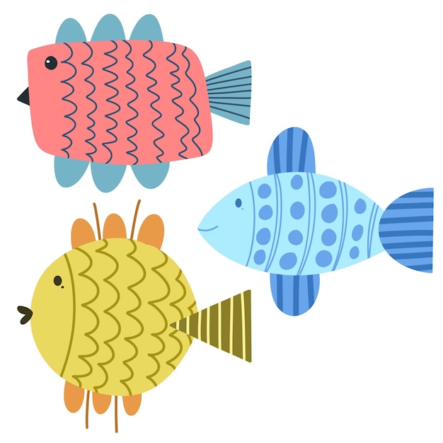 un dessin de poisson et un personnage de dessin animé