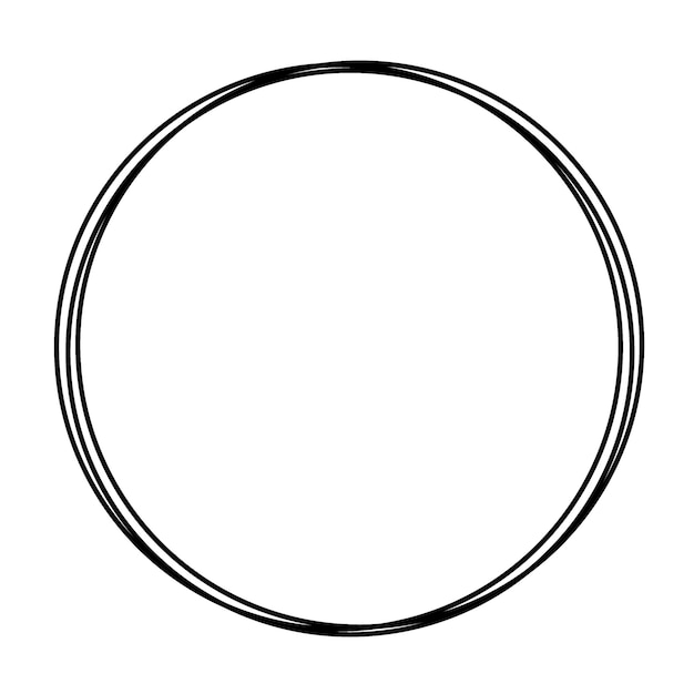 Dessin à raster dessiné à la main du contour du cercle