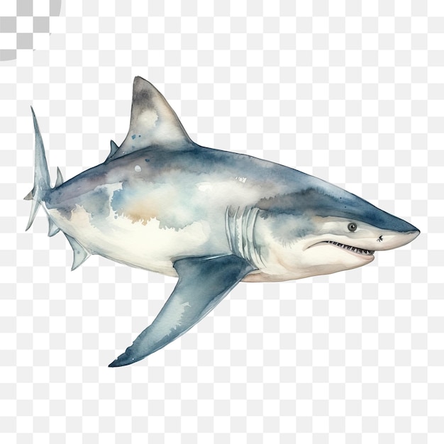 PSD dessin de requin - requin dans un style aquarelle, téléchargement hd png