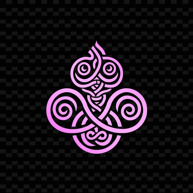 PSD un dessin rose et noir avec un motif d'un symbole tribal