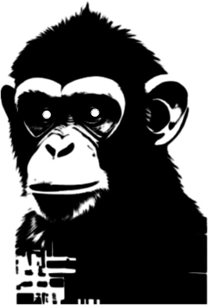 PSD dessin de silhouette d'un singe généré par aig