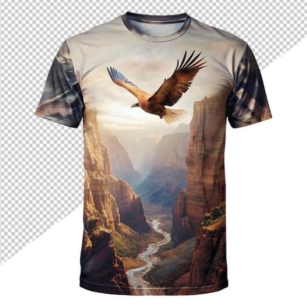 Dessin De T-shirt à L'aigle Sur Fond Transparent