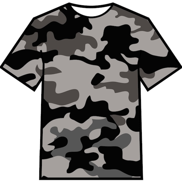 Dessin De T-shirt Avec Camouflage à Motif