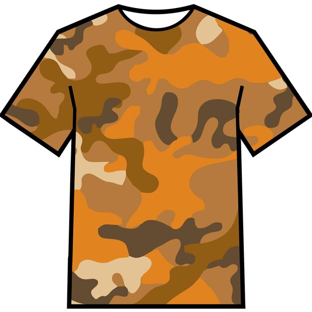 Dessin De T-shirt Avec Camouflage à Motif