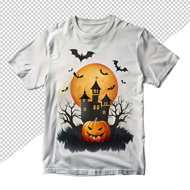 PSD un dessin de t-shirt d'halloween sur un fond transparent