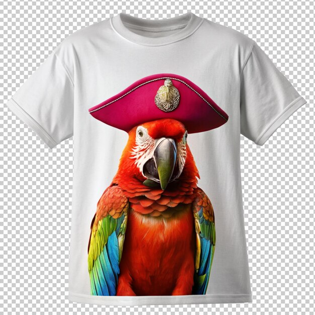 Un Dessin De T-shirt De Pirate Perroquet Sur Un Fond Transparent