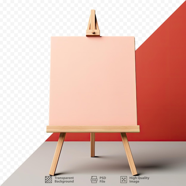 PSD un dessin d'un tableau rose sur fond rouge.