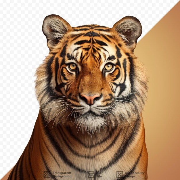 Un Dessin D'un Tigre Sur Un Fond Transparent.