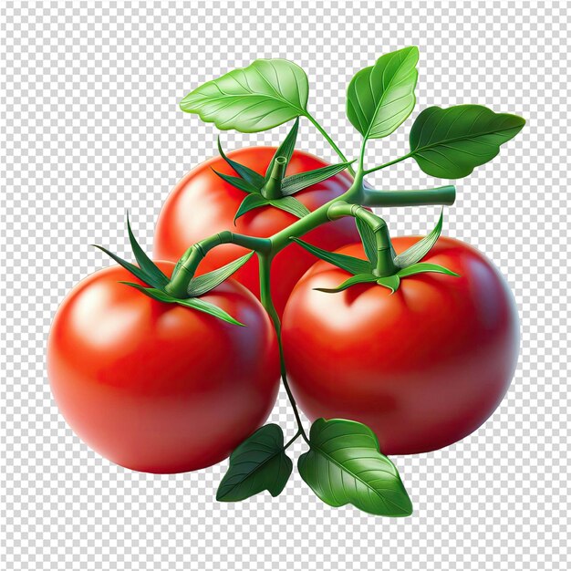 PSD un dessin de tomates avec une feuille verte