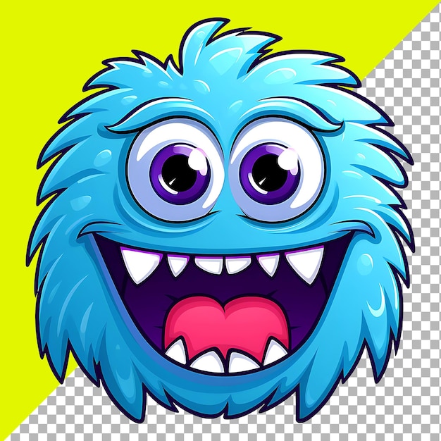 PSD des dessins animés de monstres mignons clipart enfants illustration pour autocollant et design de t-shirt.