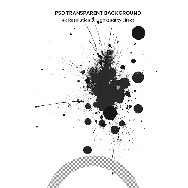 PSD dessins coups de pinceau coup de pinceau d'encre illustration de style grunge conception graphique d'éclaboussures d'encre sale pour bannières croquis autocollants