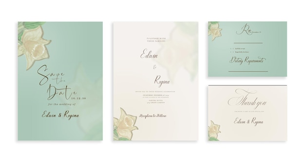 Dessins De Fleurs Frontière Ensemble De Mariage Floral Psd