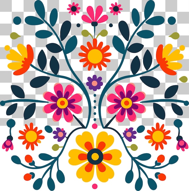 Des dessins floraux mexicains vibrants