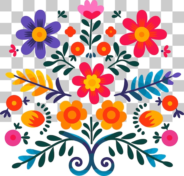 Des dessins floraux mexicains vibrants