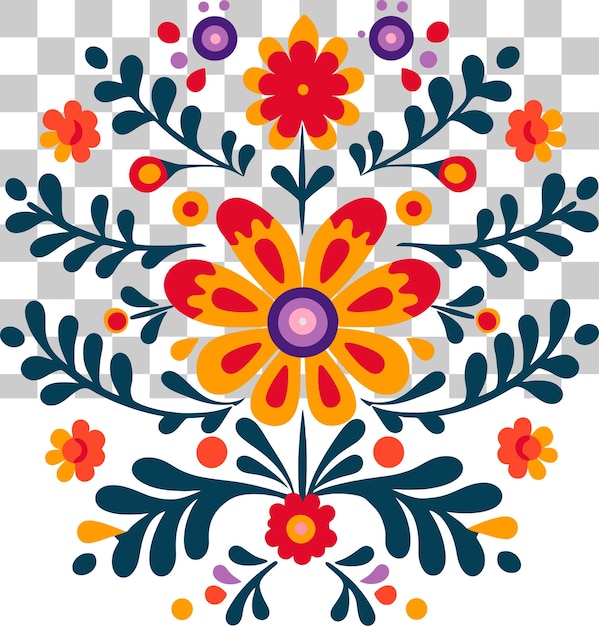 Des dessins floraux mexicains vibrants