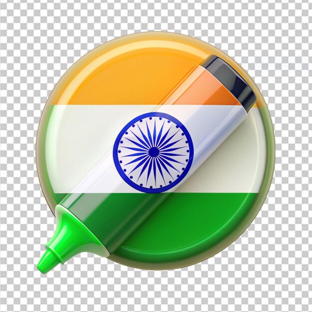 PSD destacador de la bandera de la india en un fondo transparente