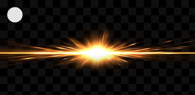 Un destello brillante de luz sobre un fondo transparente.