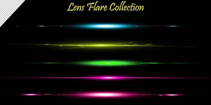 PSD destello de lente y conjunto brillante de efectos de luz colección de destellos de lente coloridos