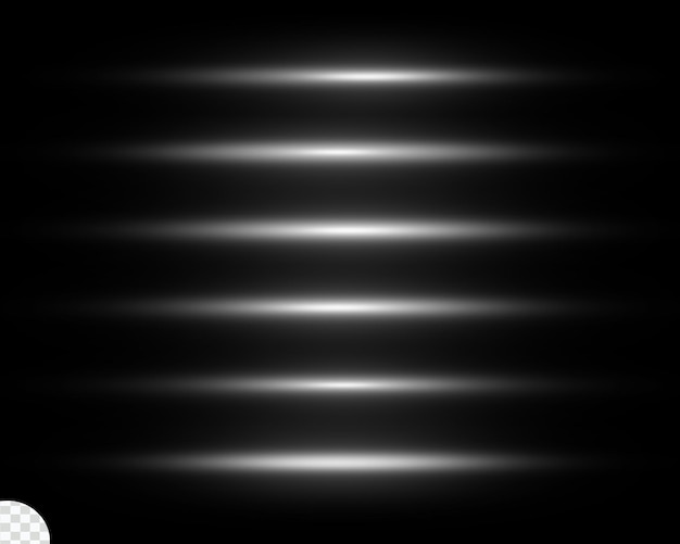 Destellos de lente y efectos de iluminación sobre fondo transparente.