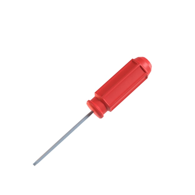 Destornillador rojo para apretar o aflojar tornillos