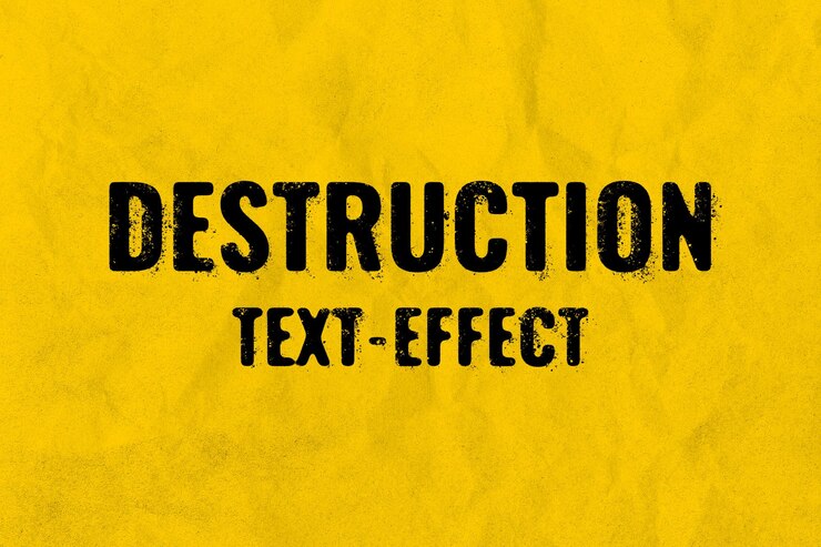 PSD destruction print text effect
