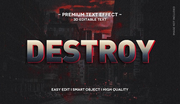 Destruye el efecto de texto 3d